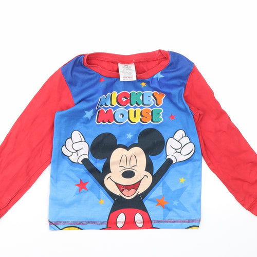 MICKEY MOUSE  Boys Multicoloured Geometric  Basic T-Shirt Size 4-5 Years