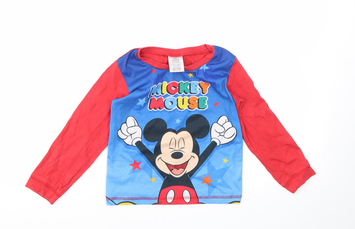 MICKEY MOUSE  Boys Multicoloured Geometric  Basic T-Shirt Size 4-5 Years