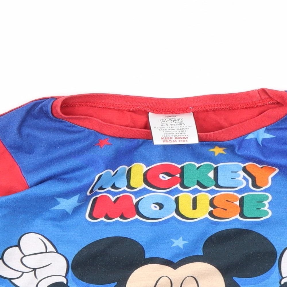 MICKEY MOUSE  Boys Multicoloured Geometric  Basic T-Shirt Size 4-5 Years