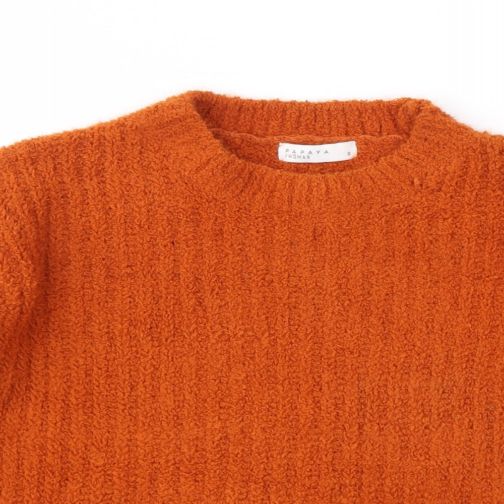 Papaya Womens Orange   Pullover Jumper Size S