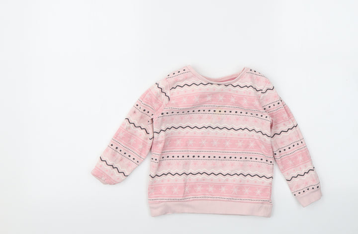 SO CUTE  Girls Pink Geometric  Basic T-Shirt Size 24 Months