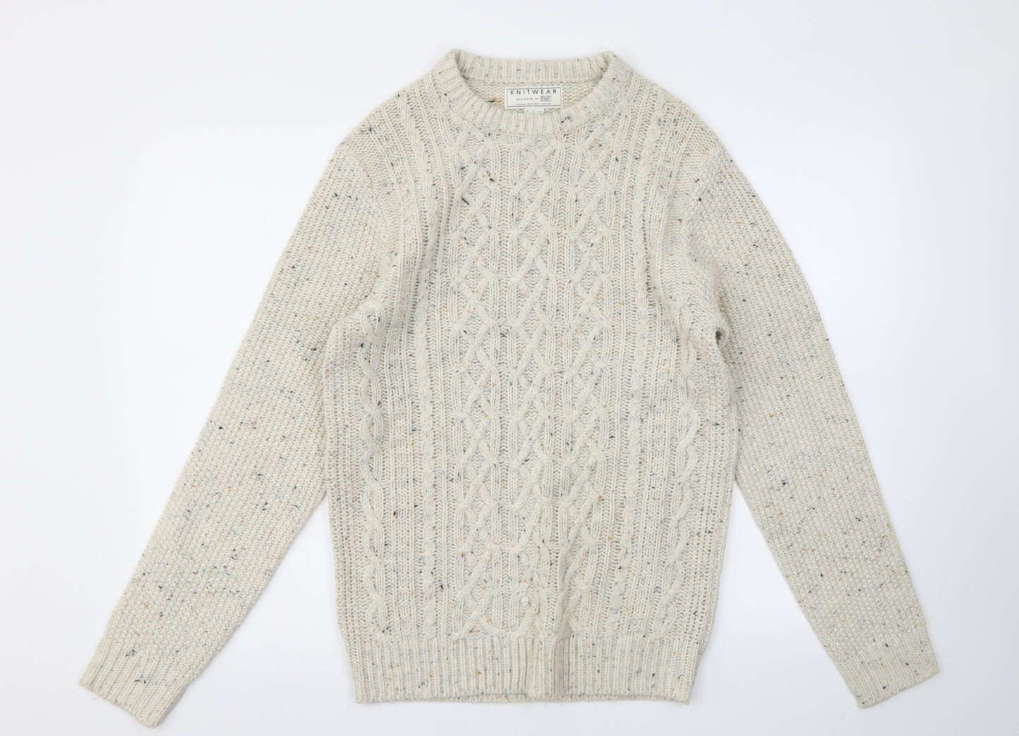 F&F Mens Ivory   Pullover Sweatshirt Size S