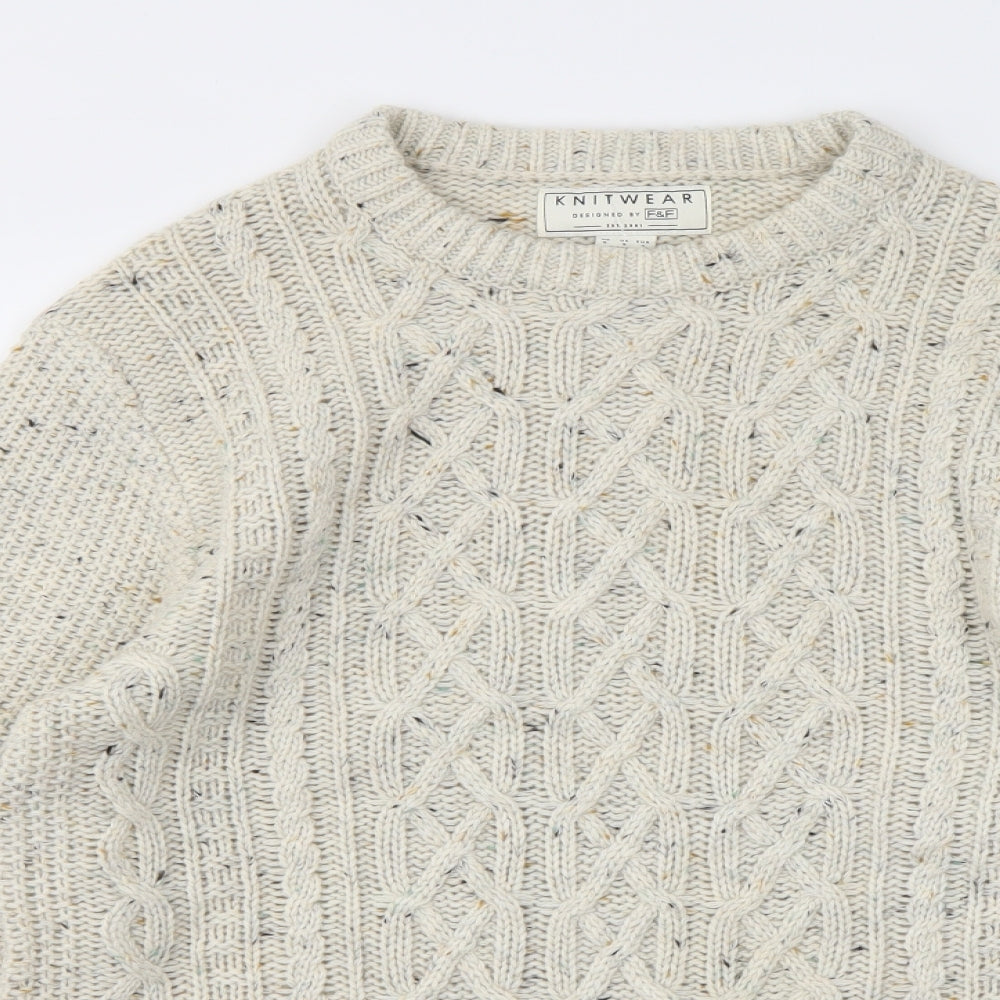 F&F Mens Ivory   Pullover Sweatshirt Size S