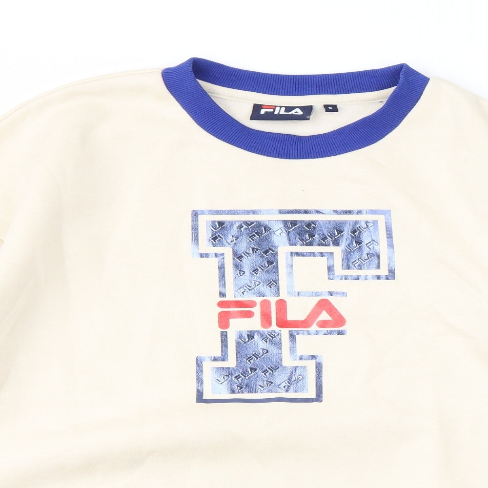 FILA  Womens Ivory Geometric  Pullover Jumper Size S