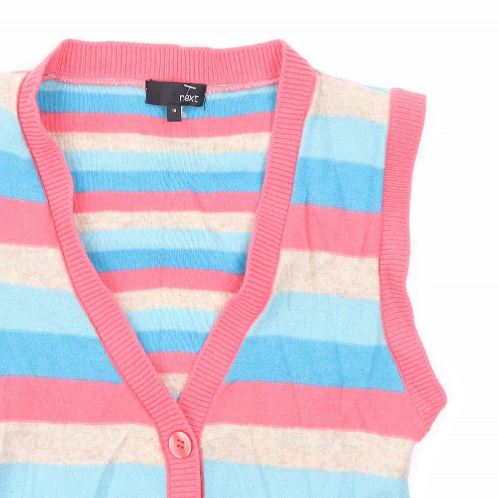NEXT Womens Multicoloured Striped  Cardigan Jumper Size 10
