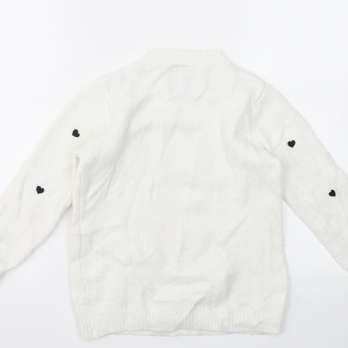 George Girls White Geometric  Pullover Hoodie Size 6-7 Years