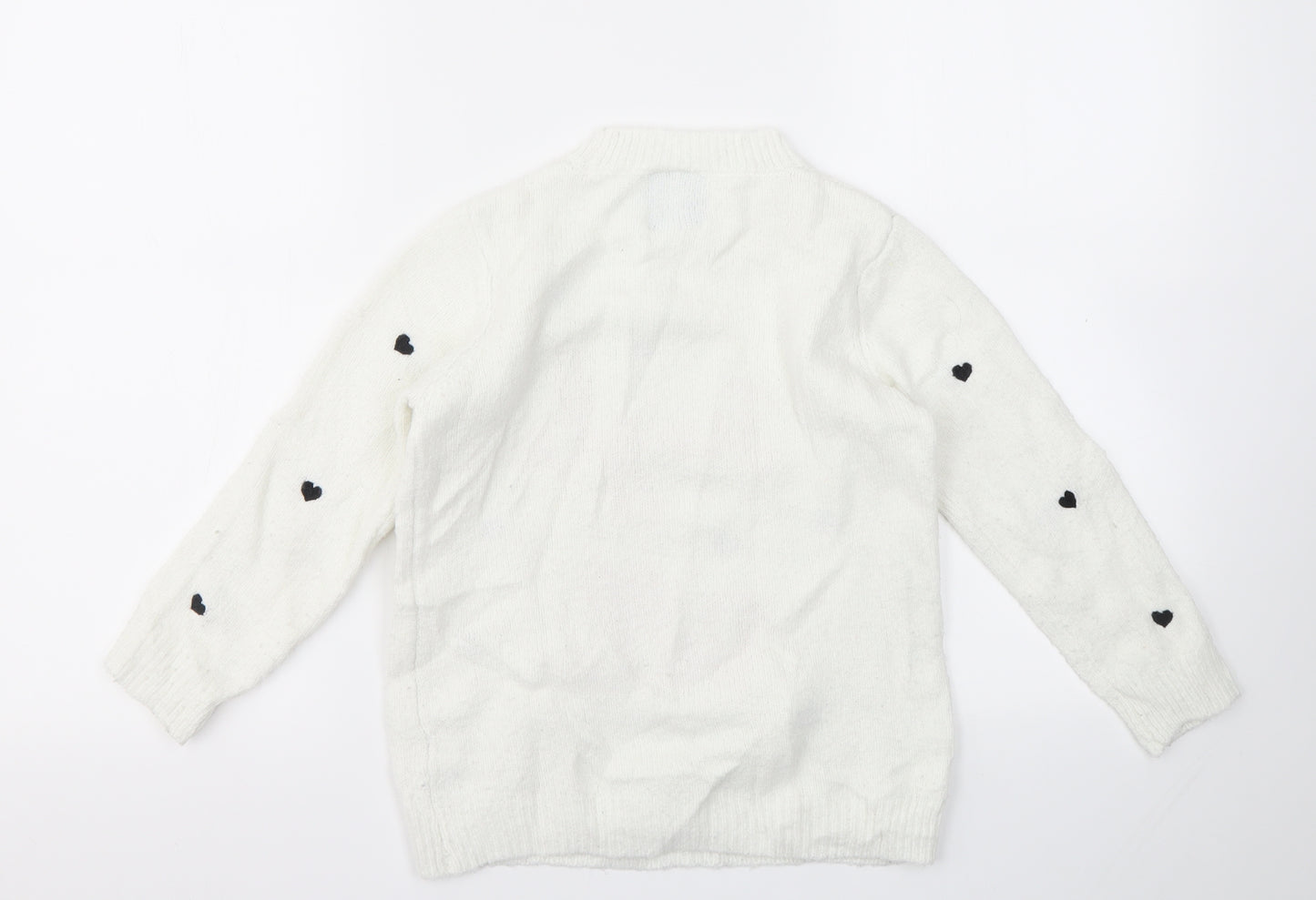 George Girls White Geometric  Pullover Hoodie Size 6-7 Years