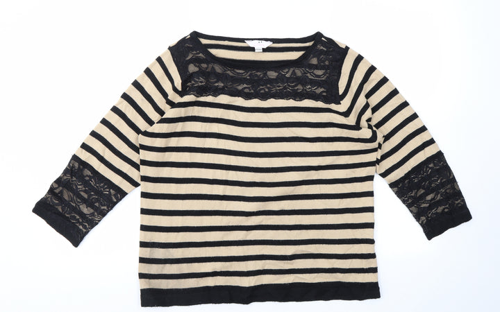 JULIPA Womens Multicoloured Striped Pullover Jumper Size 12