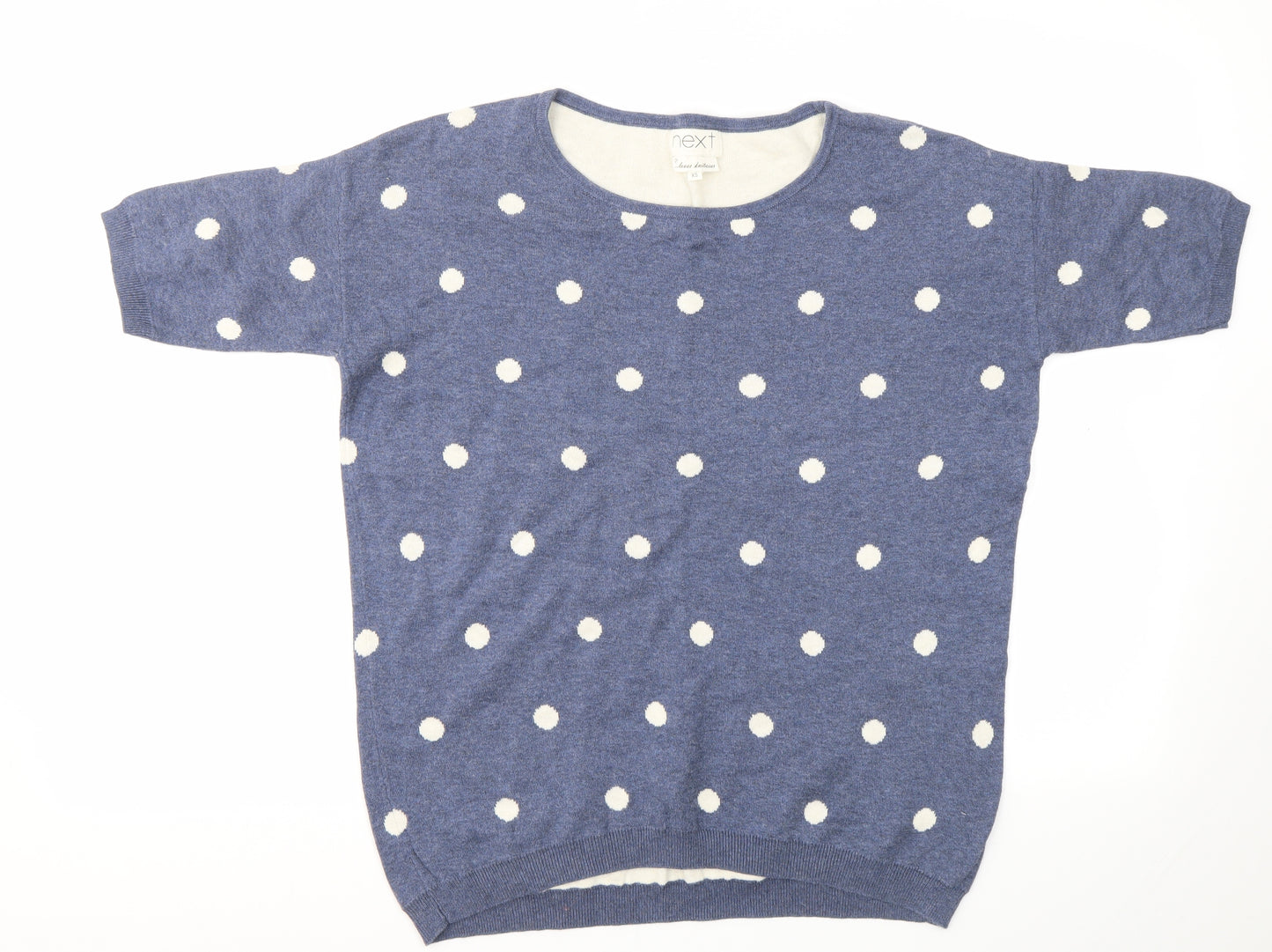 NEXT Womens Blue Polka Dot  Basic T-Shirt Size XS