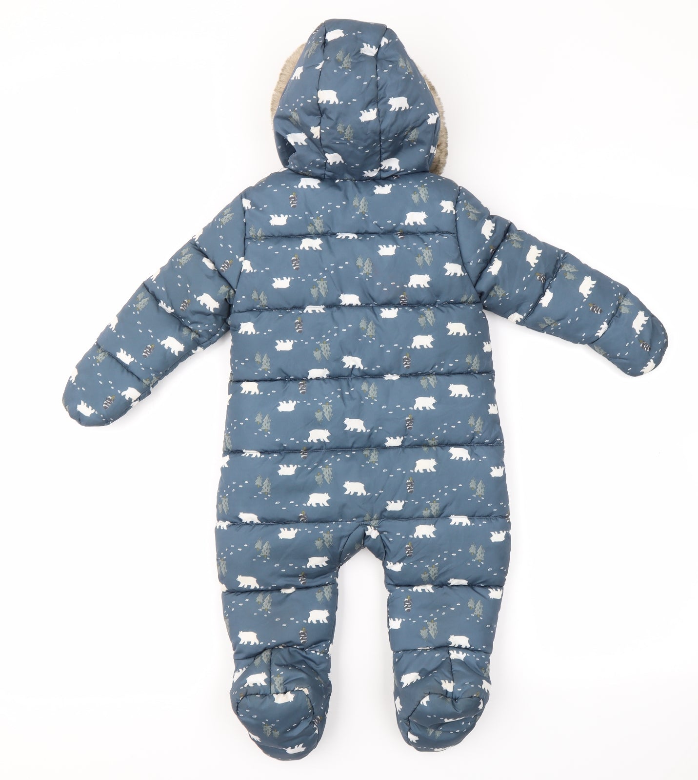 PRIMARK  Boys Blue Floral  Basic Coat Coat Size 6-9 Months