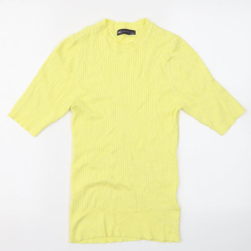 M&S Womens Yellow   Basic T-Shirt Size 8