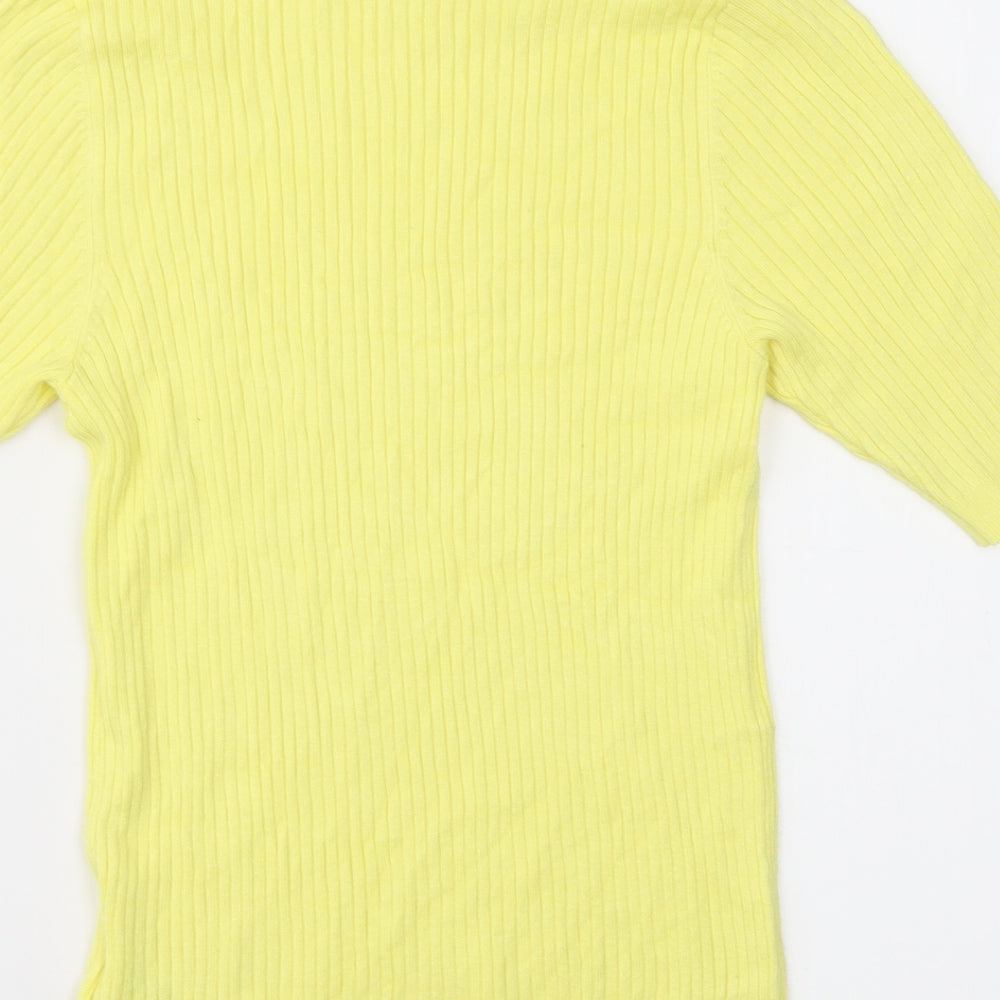 M&S Womens Yellow   Basic T-Shirt Size 8