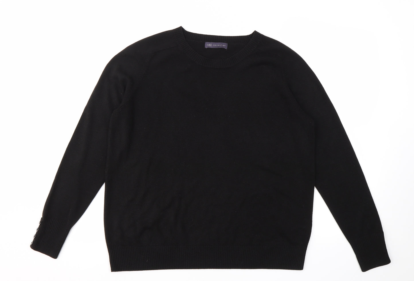 M&S Womens Black   Pullover Jumper Size 20