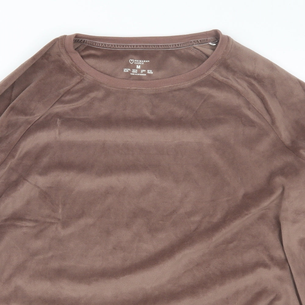 Primark Womens Brown  Velour Top Pyjama Top Size M