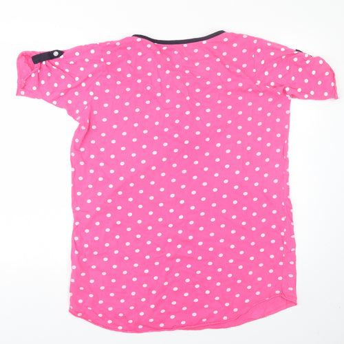 Peacocks Womens Pink Polka Dot  Top Pyjama Top Size 16