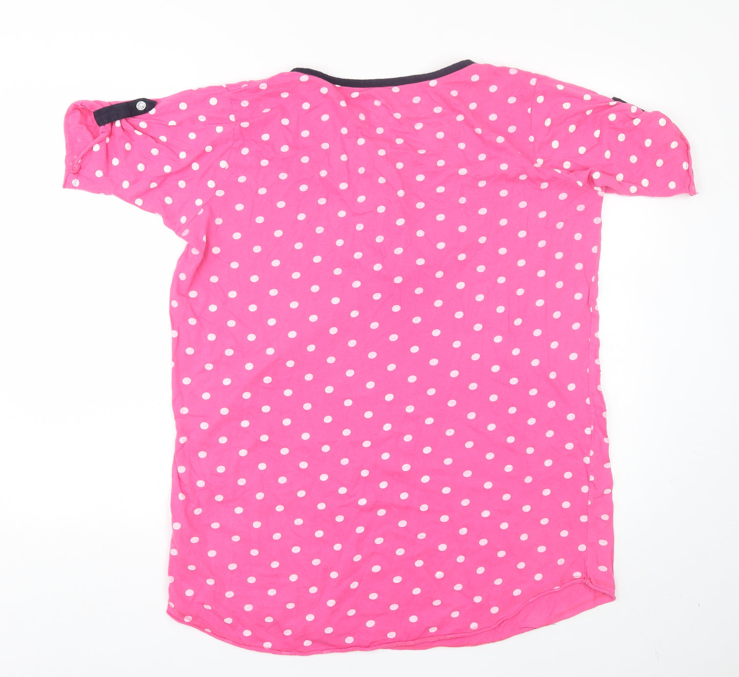 Peacocks Womens Pink Polka Dot  Top Pyjama Top Size 16