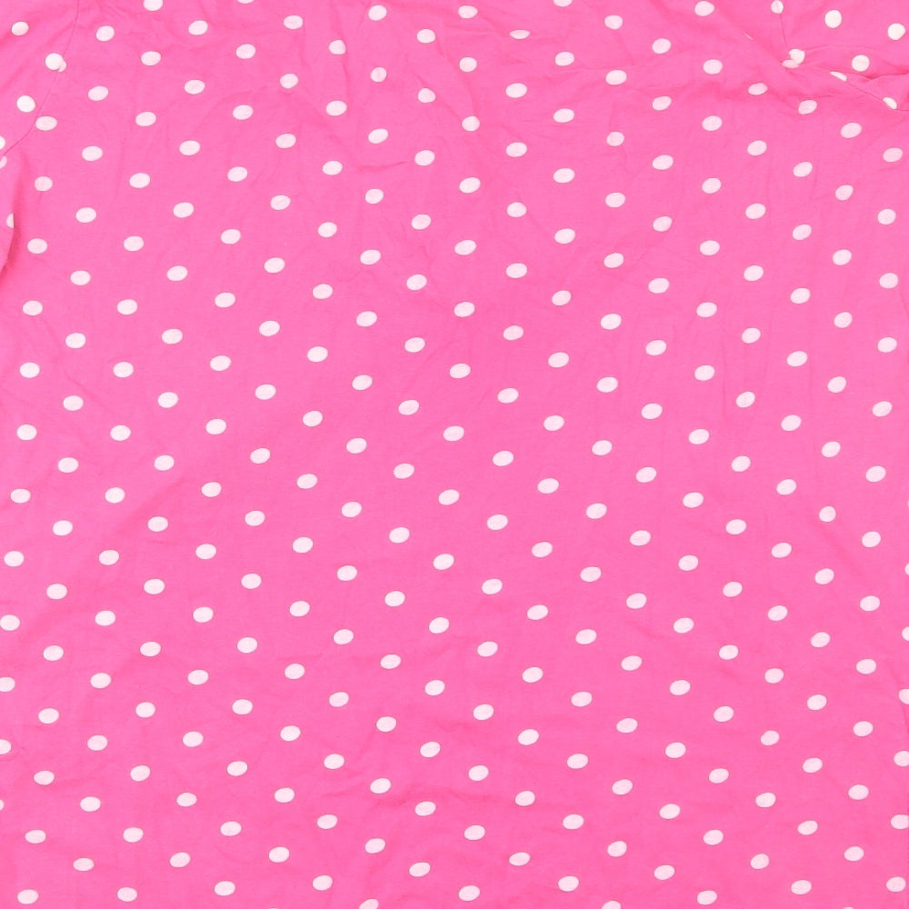 Peacocks Womens Pink Polka Dot  Top Pyjama Top Size 16