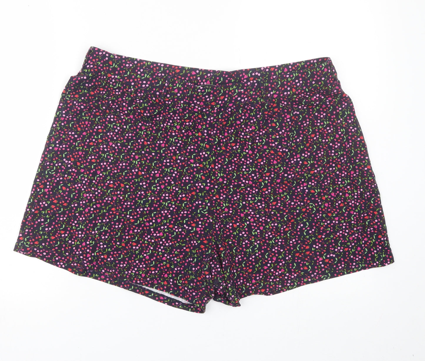 M&S Womens Blue Floral  Sweat Shorts Size 18