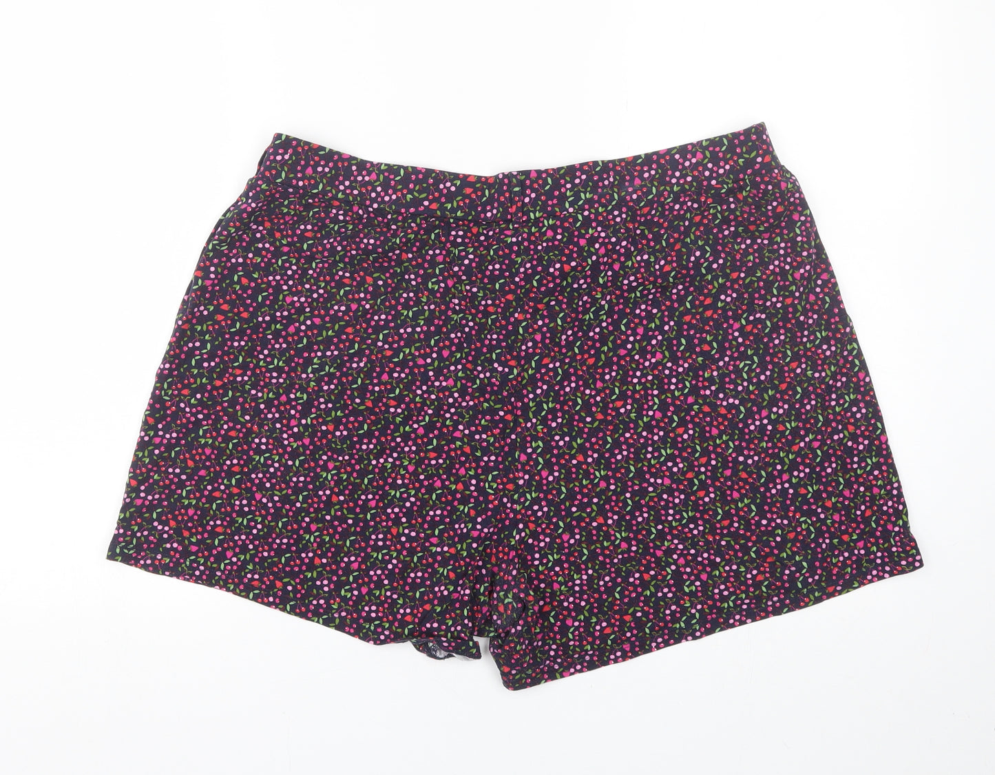 M&S Womens Blue Floral  Sweat Shorts Size 18