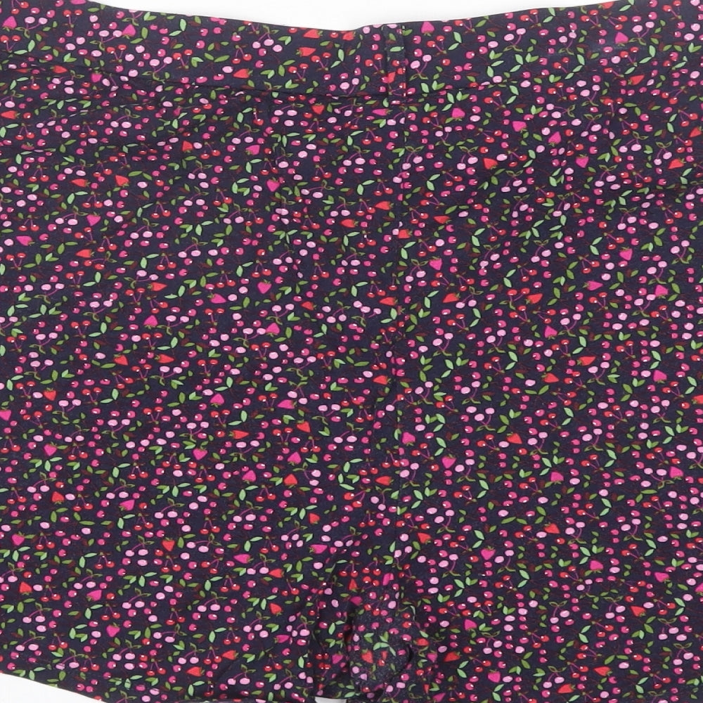 M&S Womens Blue Floral  Sweat Shorts Size 18