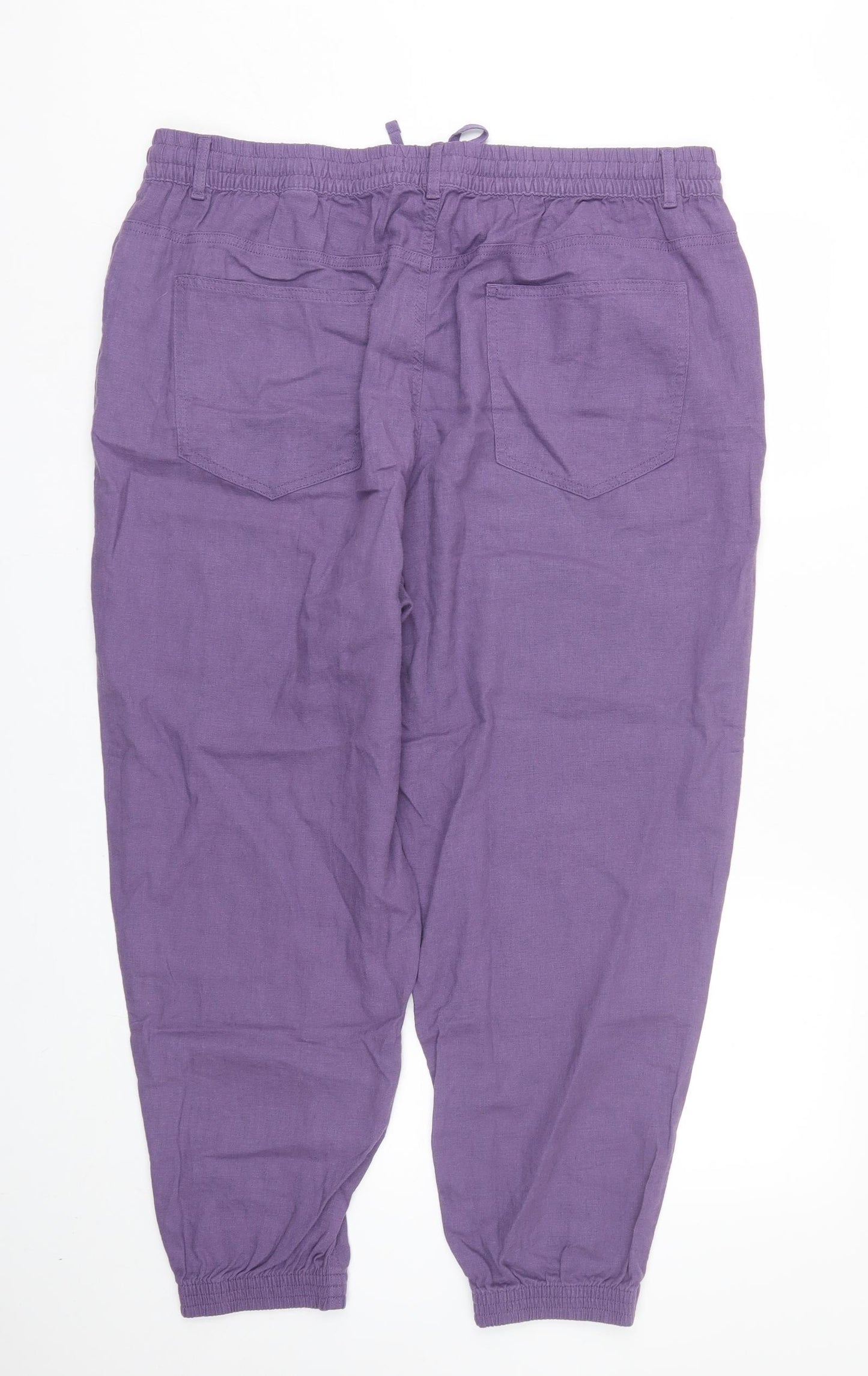 M&S Womens Purple   Capri Trousers Size 20 L25 in