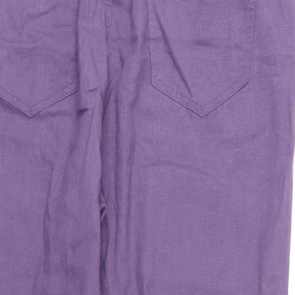 M&S Womens Purple   Capri Trousers Size 20 L25 in