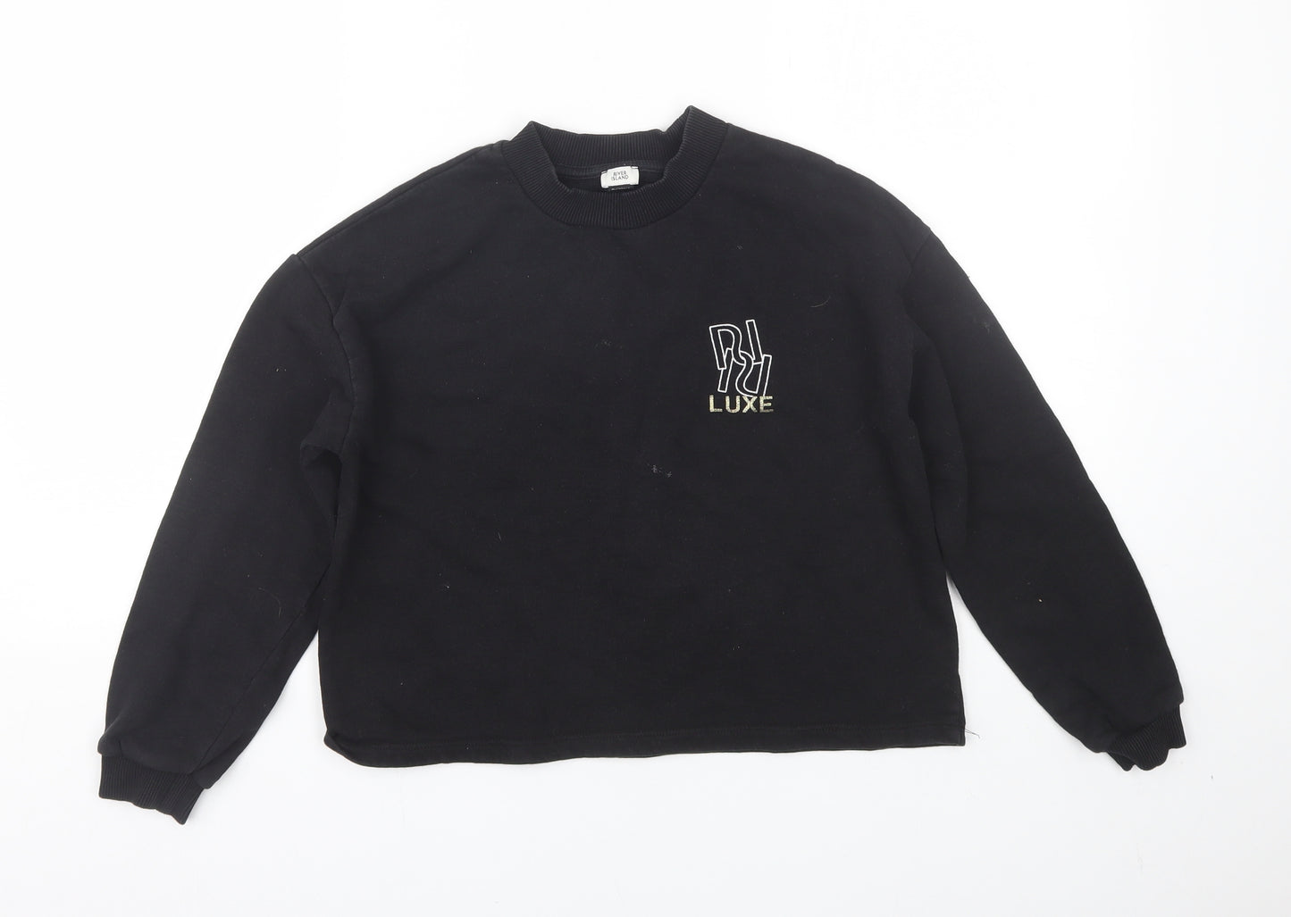 River Island Girls Black   Pullover Sweatshirt Size 9-10 Years