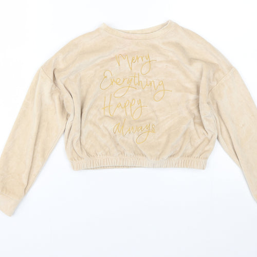 George Girls Gold  Velour Cami Pyjama Top Size 6-7 Years  - Christmas