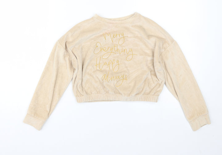 George Girls Gold Velour Cami Pyjama Top Size 6-7 Years - Christmas