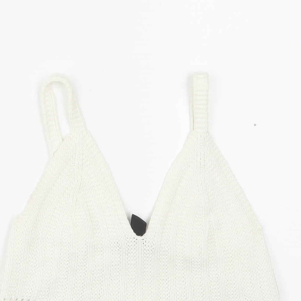New Look Womens White   Cropped Tank Size 6