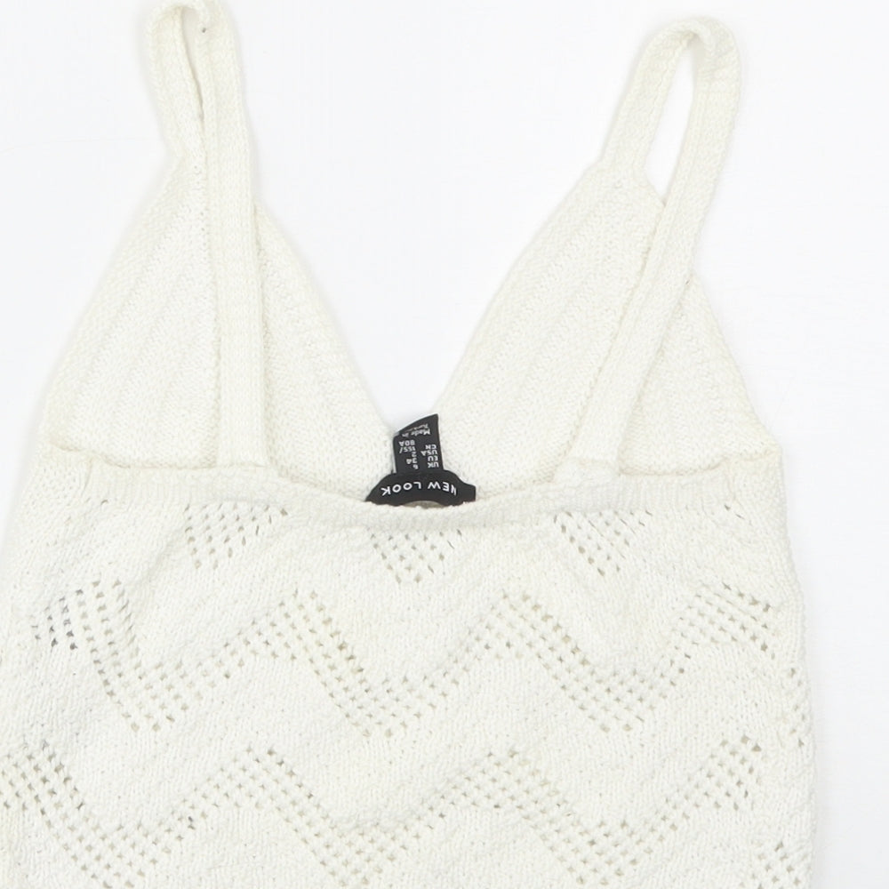 New Look Womens White   Cropped Tank Size 6