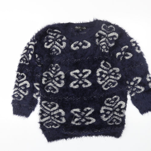 Kela loves london Womens Blue Floral  Pullover Jumper Size L
