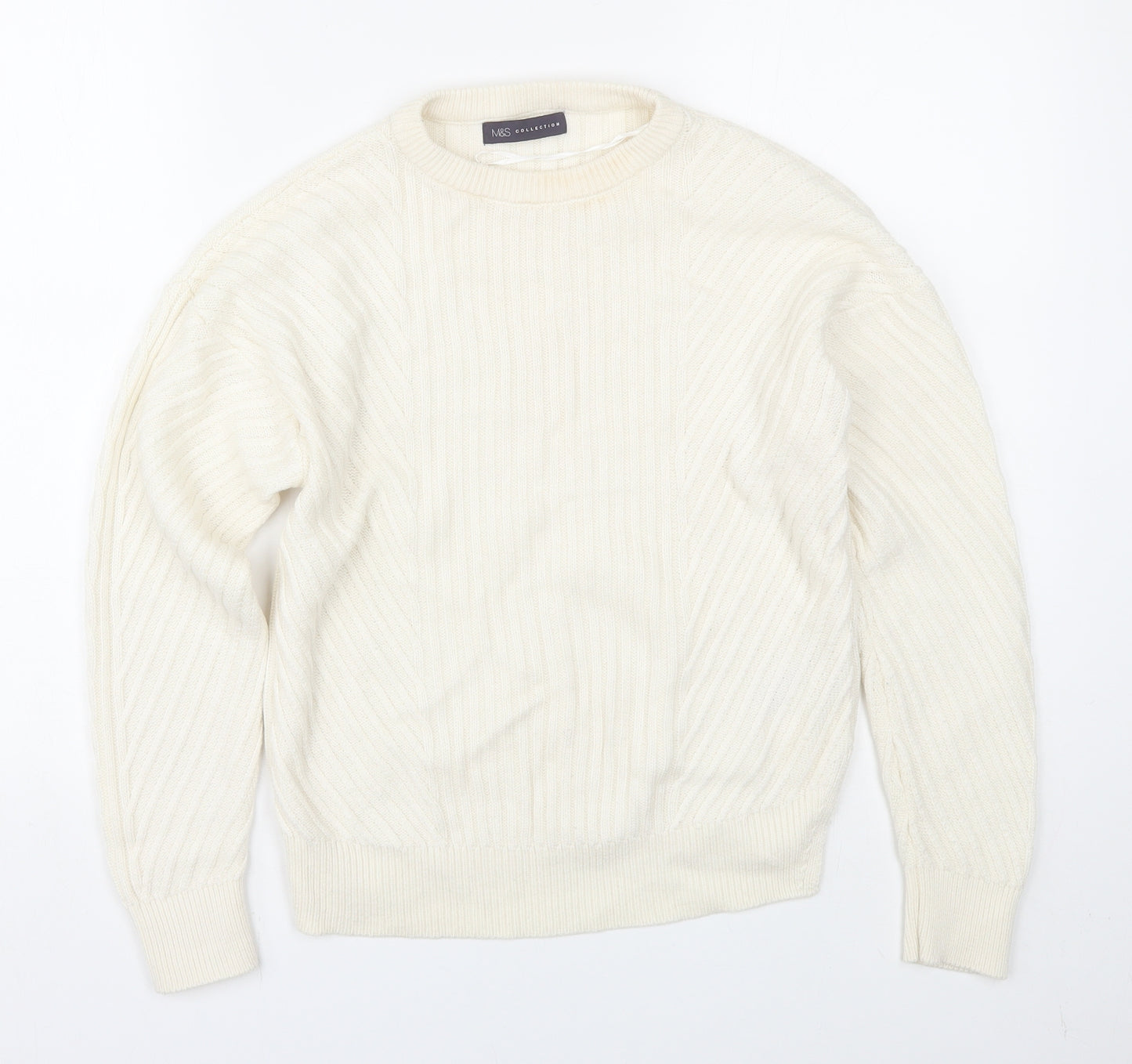 M&S Womens White   Pullover Jumper Size S
