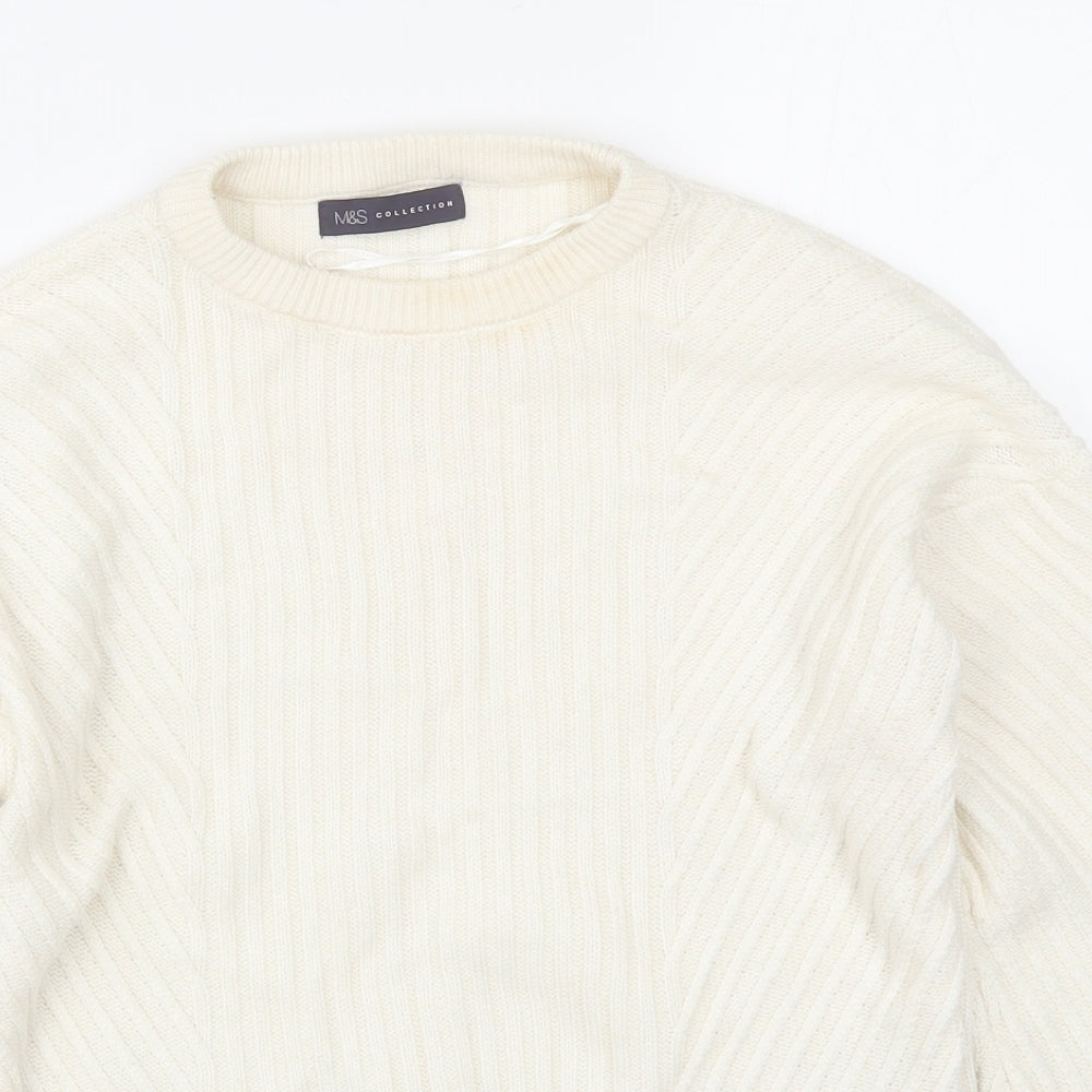 M&S Womens White   Pullover Jumper Size S