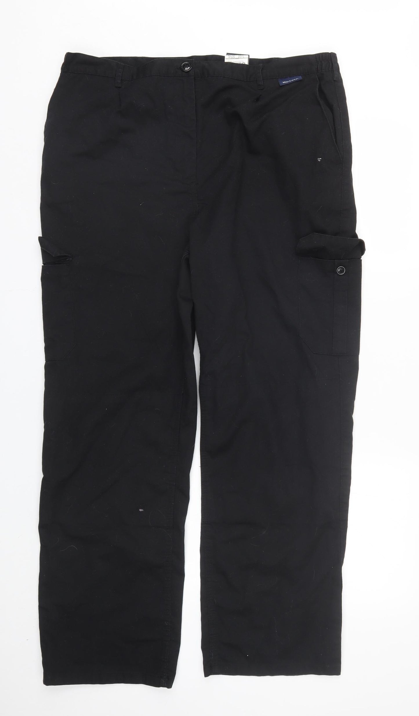 black knight Womens Black   Cargo Trousers Size 20 L28 in - Workwear