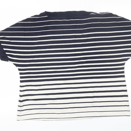 M&S Womens Blue Striped  Basic T-Shirt Size 20