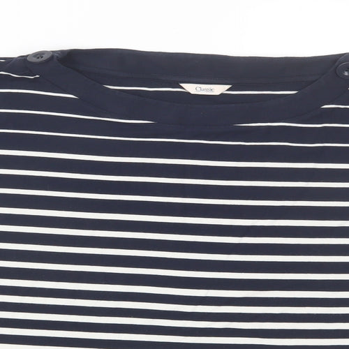 M&S Womens Blue Striped  Basic T-Shirt Size 20