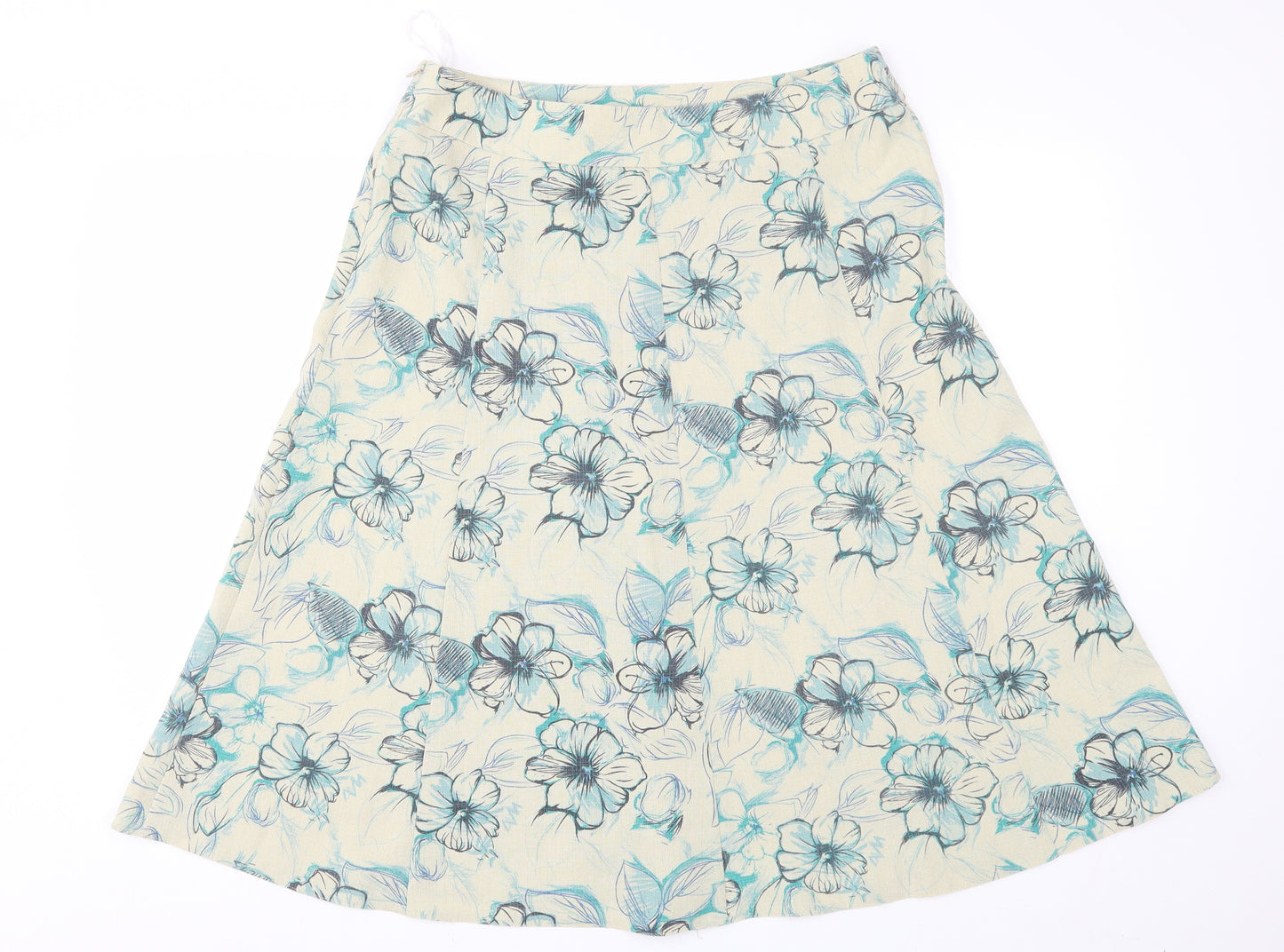 Honor Milburn Womens Green Floral  Trumpet Skirt Size 14