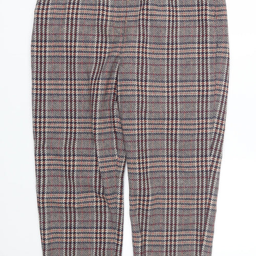 M&S Womens Multicoloured Plaid  Trousers  Size 16 L21.5 in