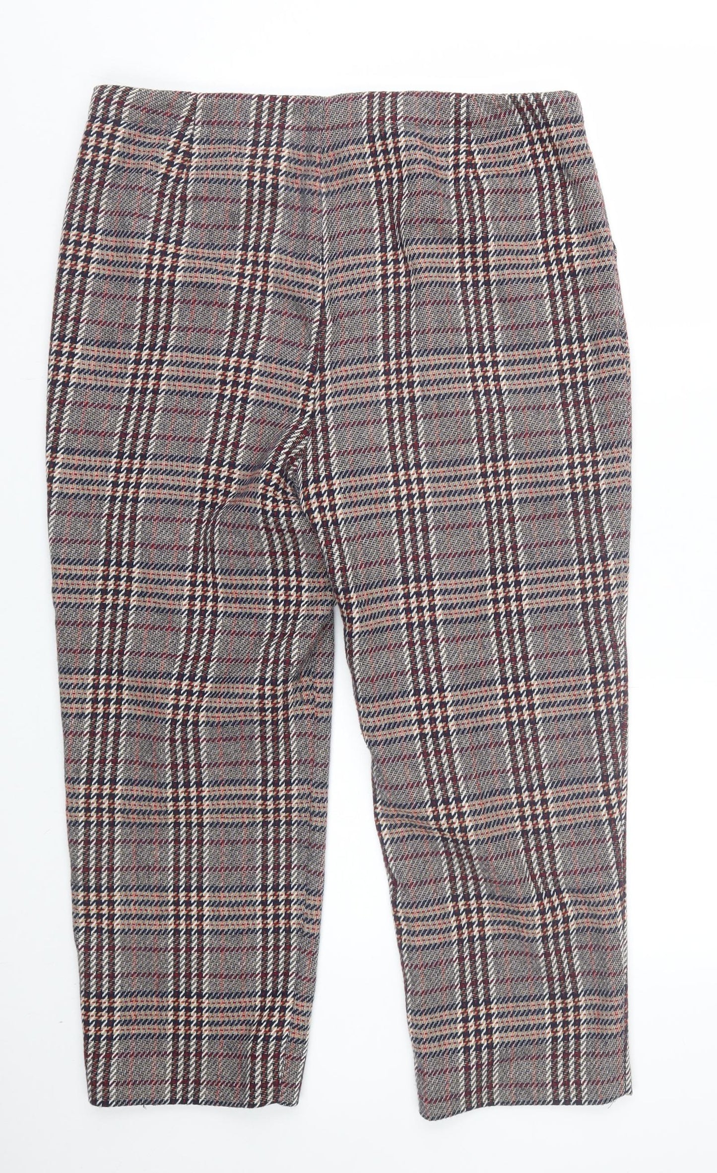 M&S Womens Multicoloured Plaid  Trousers  Size 16 L21.5 in