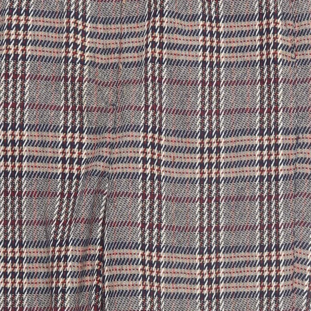 M&S Womens Multicoloured Plaid  Trousers  Size 16 L21.5 in