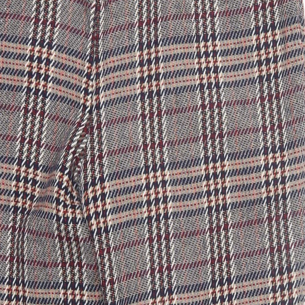M&S Womens Multicoloured Plaid  Trousers  Size 16 L21.5 in