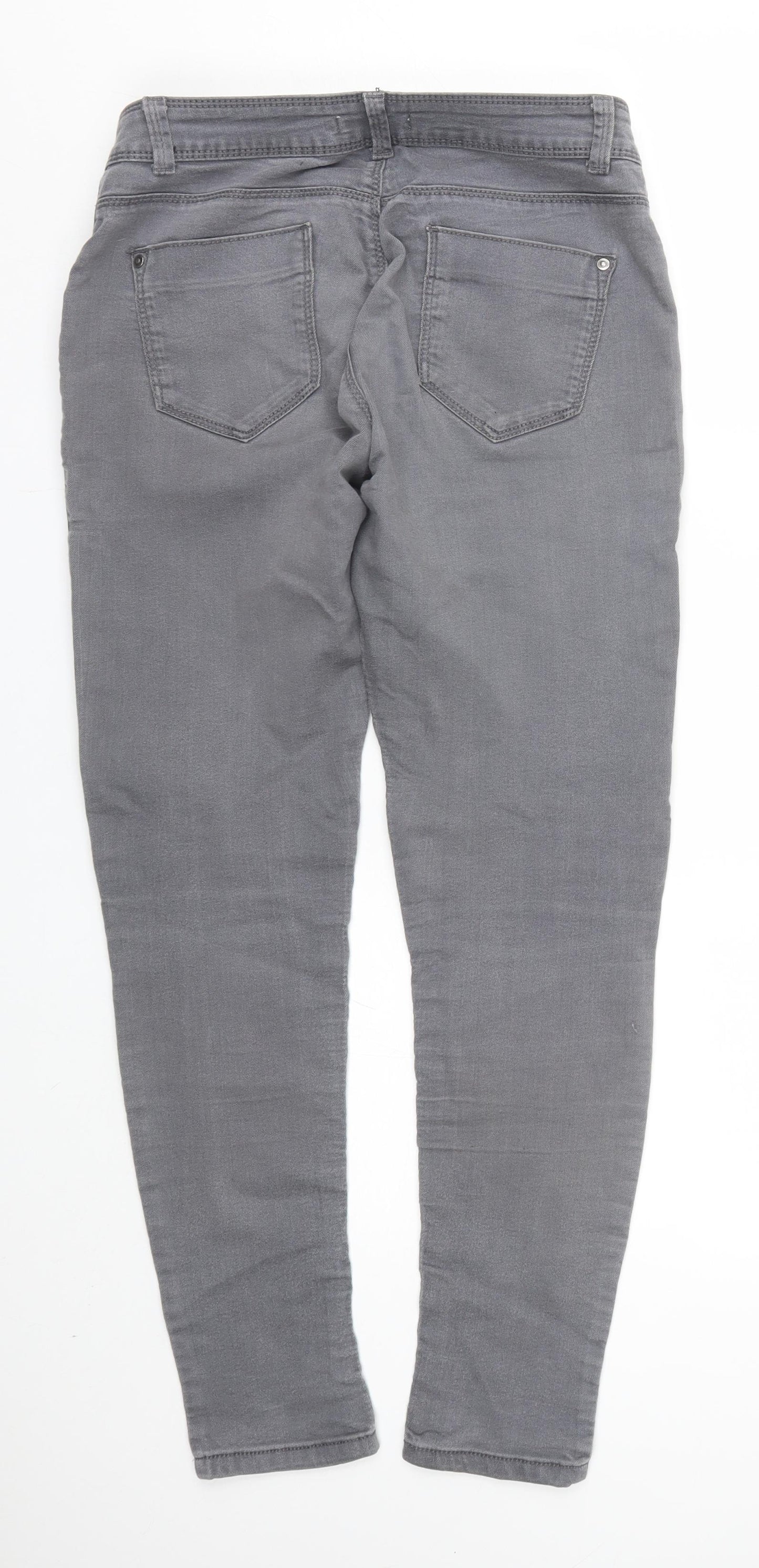 Dorothy Perkins Womens Grey  Denim Skinny Jeans Size 12 L28 in