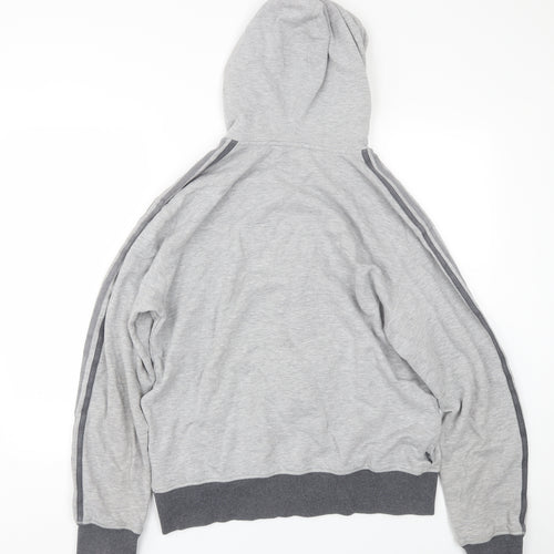 adidas Mens Grey Striped  Full Zip Hoodie Size L