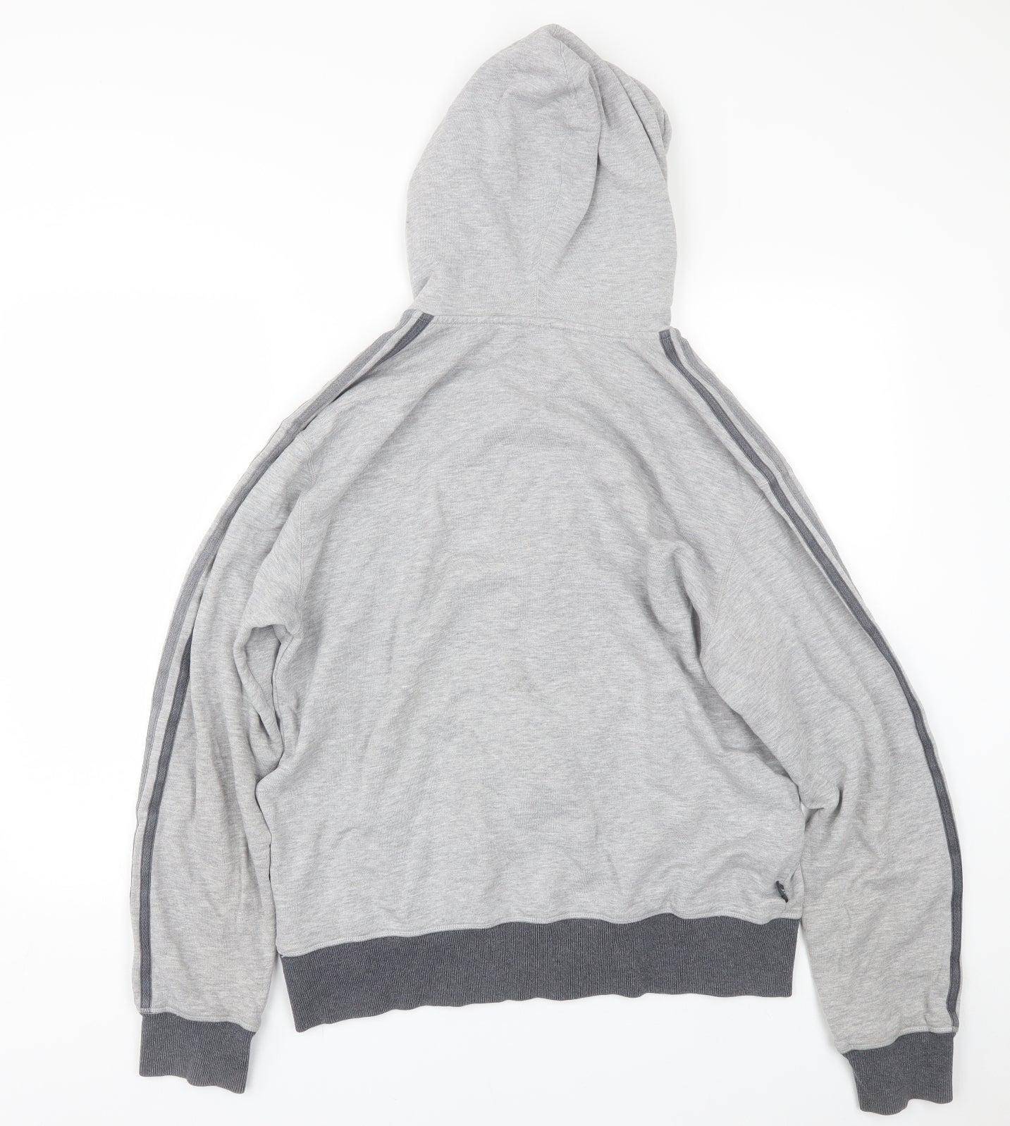 adidas Mens Grey Striped  Full Zip Hoodie Size L