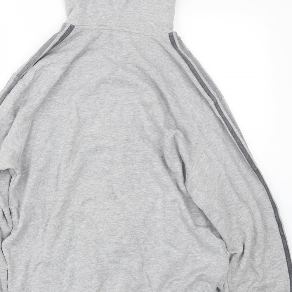 adidas Mens Grey Striped  Full Zip Hoodie Size L
