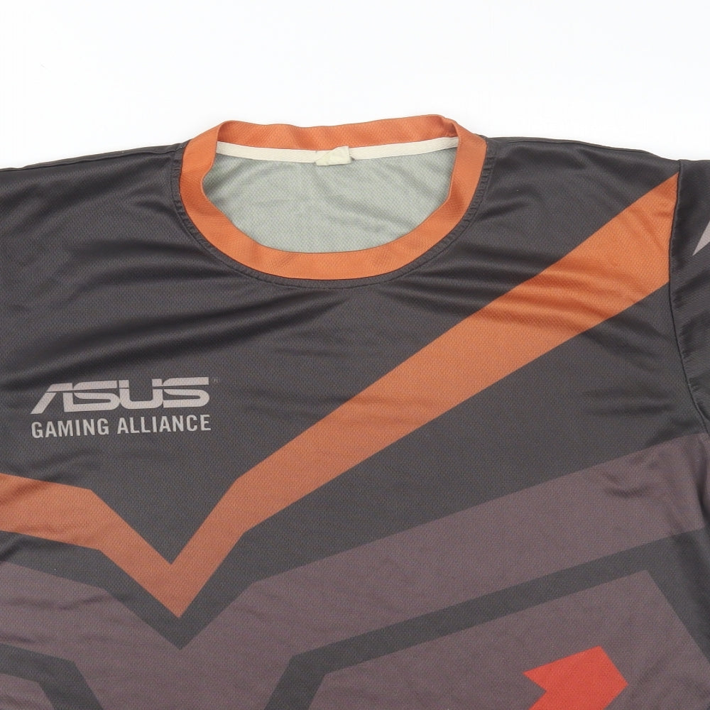 Asus  Mens Brown   Jersey T-Shirt Size L  - Asus Gaming alliance