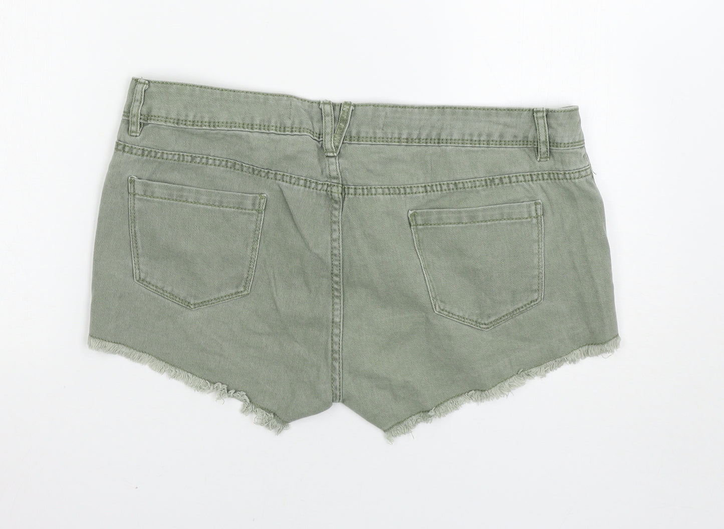 Denim & Co. Womens Green   Hot Pants Shorts Size 16