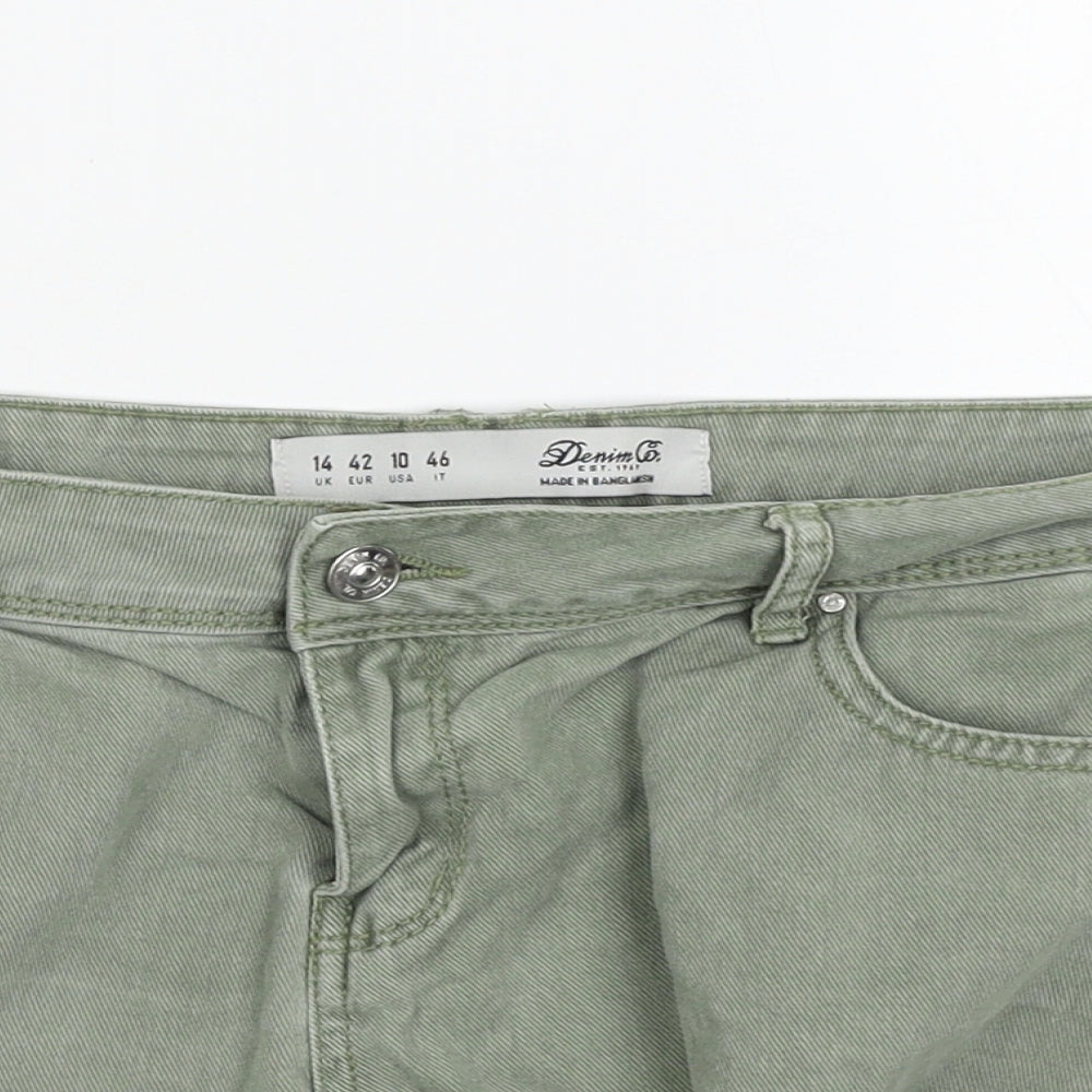 Denim & Co. Womens Green   Hot Pants Shorts Size 16