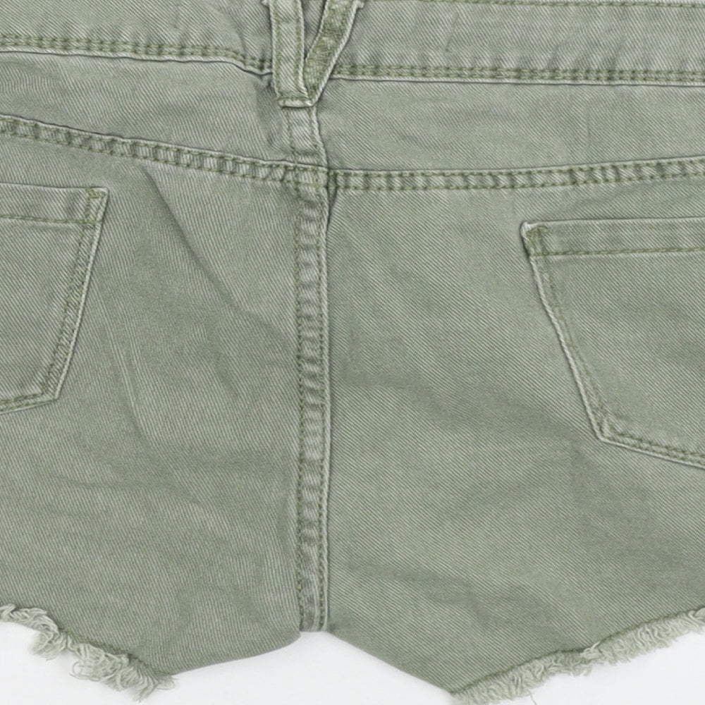 Denim & Co. Womens Green   Hot Pants Shorts Size 16